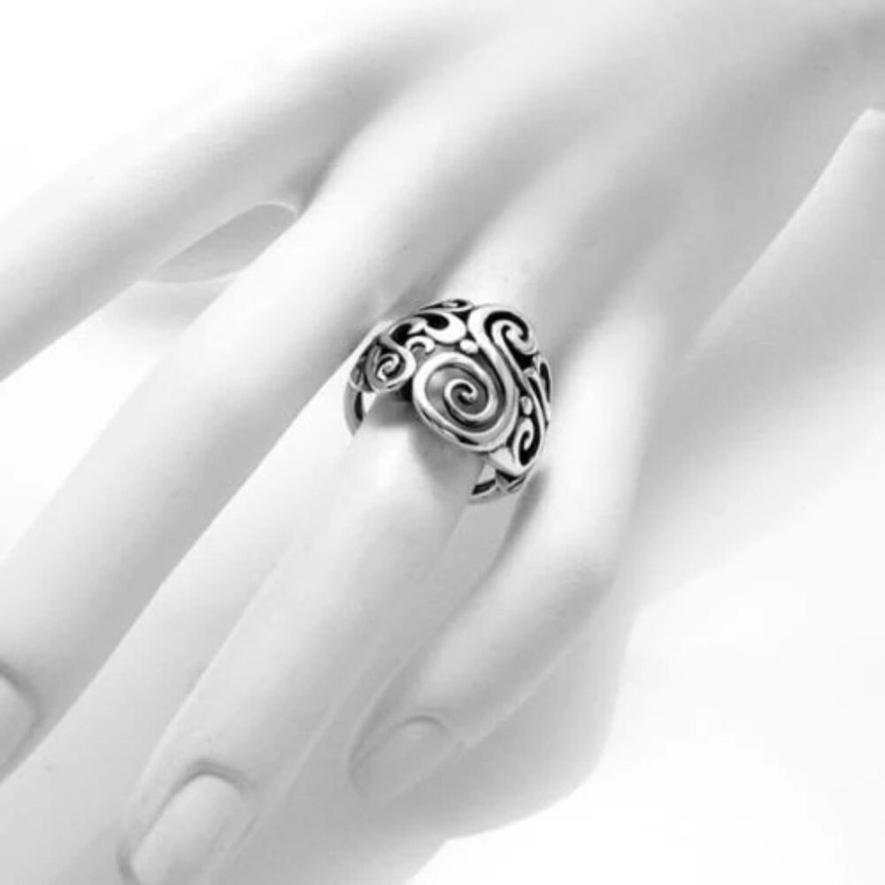 Intricate And Complex Swirl Pattern Scroll Ring I… - image 2